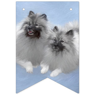 Banderines Keeshond Pair de Kees pintura animal original