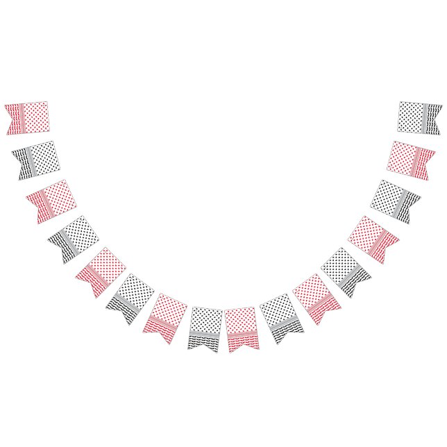 Banderines Keffiyeh negra y roja palestina (Todo)