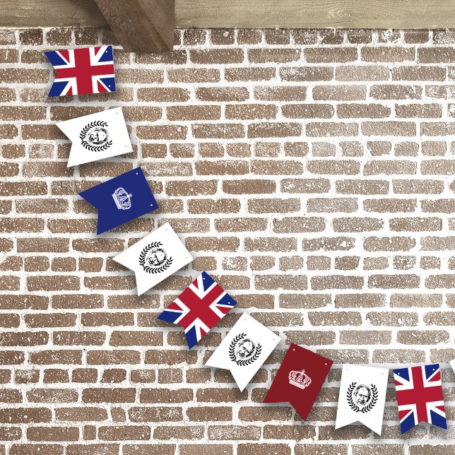 Banderines King Charles III, Crown and British Union Jack (Subido por el creador)