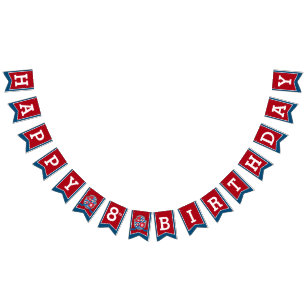 Banderines Knights el 8vo pájaro azul rojo medieval del feli