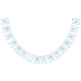 Banderines La sirena bajo el mar Edad Chica de cumpleaños azu