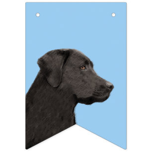 Banderines Labrador recuperador pintura negra original de per