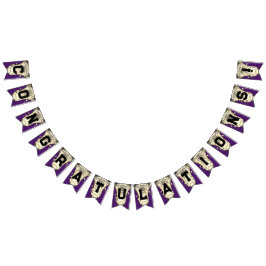 Banderines Lacrosse Purple Felicitaciones Bunting Flags