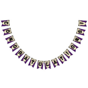 Banderines Lacrosse Purple Felicitaciones Bunting Flags