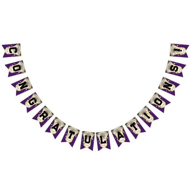 Banderines Lacrosse Purple Felicitaciones Bunting Flags (Todo)