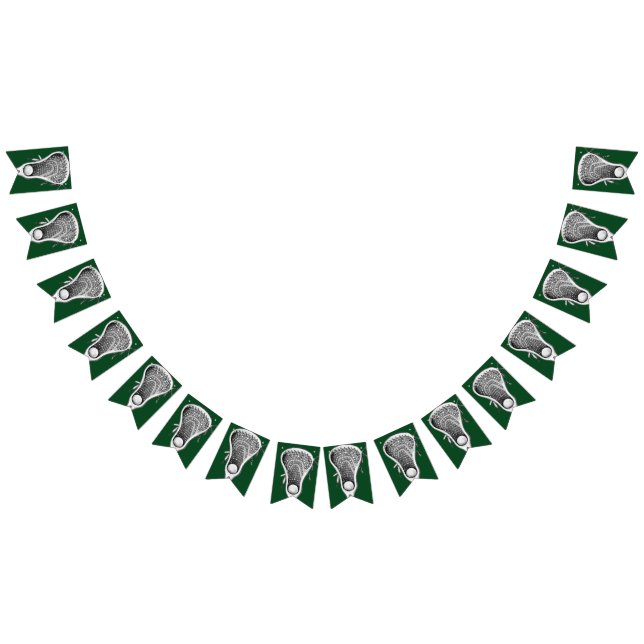 Banderines Lacrosse Sports Green Bunting Flags (Todo)