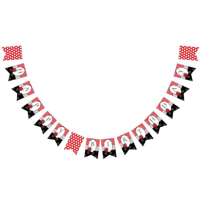 Banderines Ladybug Feliz cumpleaños (Todo)