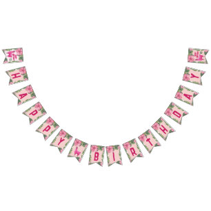 Banderines Lama sonriente feliz rosa