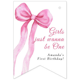 Banderines Las chicas solo quieren ser una fiesta de cumpleañ