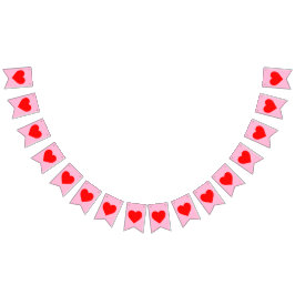 Banderines Latido de corazón rojo pastel rosa