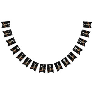 Banderines Lechuza de cumpleaños marrón bonito en estrellas d