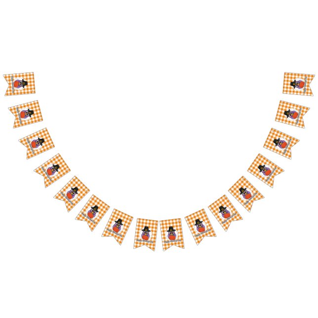 Banderines Lechuza peregrina sobre Naranja sembrada - Feliz D (Todo)