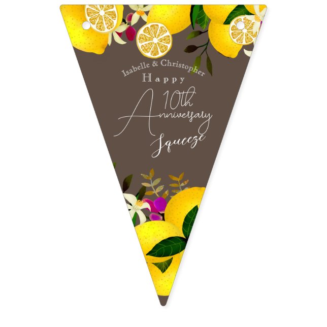 Banderines Lemon Squeeze 10th Wedding Anniversary (Primera bandera)
