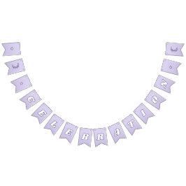 Banderines Letras divertidas púrpuras de lavanda