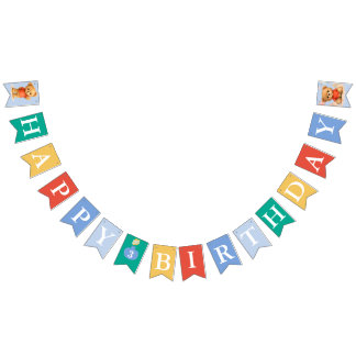 Banderines Letrero de Cumpleaños de Osito de Peluche Alfabeto