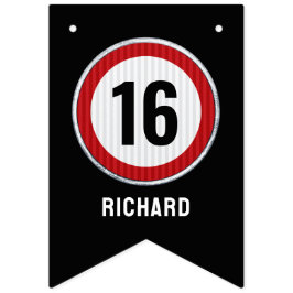 Banderines Límite de velocidad cumpleaños 16 