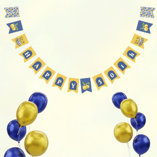Banderines Limones amarillos azul italiano Amalfi 50 cumpleañ