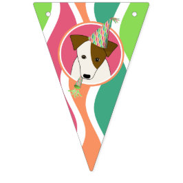 Banderines lindo perro de dibujos animados llevando gorra fie