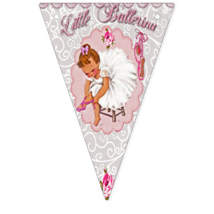 Banderines "Little Ballerina" Bunting - Feliz cumpleaños.