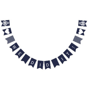 Banderines Lo hicimos empavesado náutico del ancla de la boda