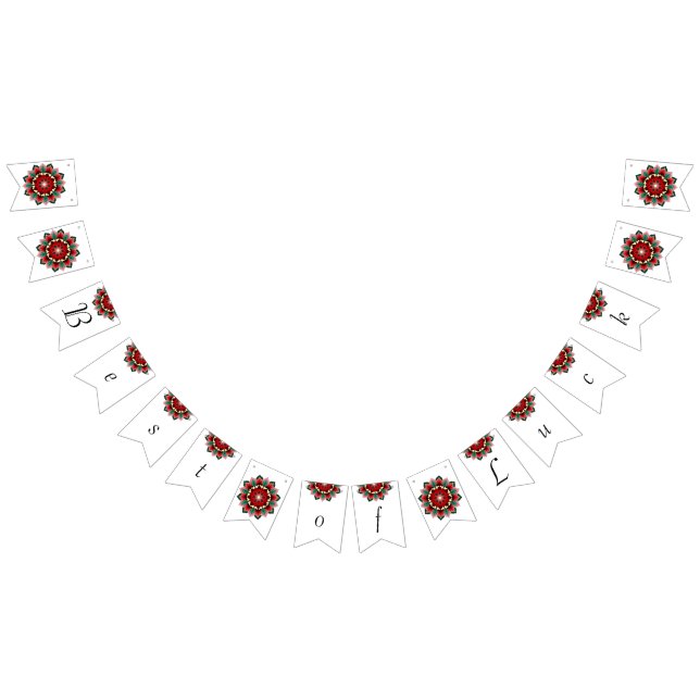 Banderines Lo mejor de la suerte. Mandala en rojo (Todo)