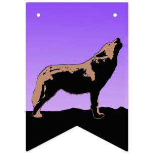 Banderines Lobo al atardecer - Arte de vida salvaje original
