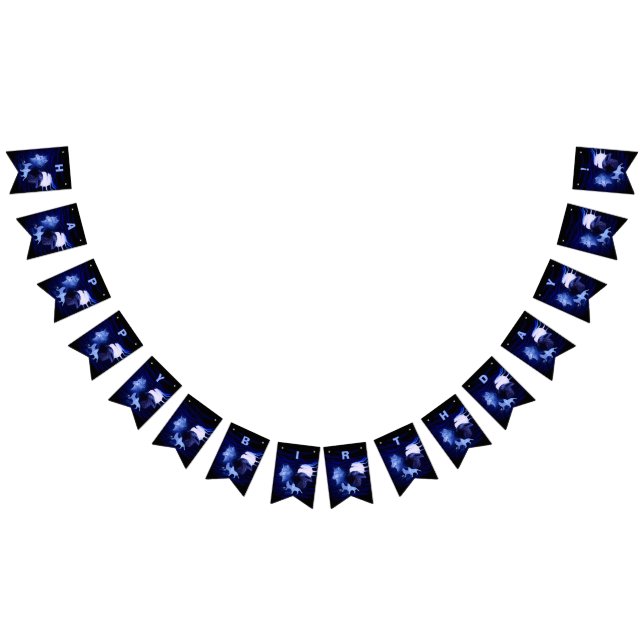 Banderines Lobos y Raven con luna llena (Todo)