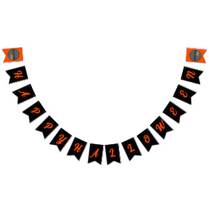 BANDERINES LOGO DE HALLOWEEN NARANJA Y COMPAÑÍA DE NEGOCIOS N