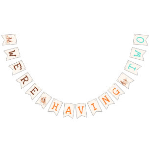Banderines Los gemelos Baby Shower cute el doble problema de