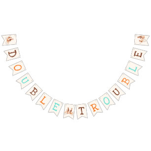 Banderines Los gemelos Baby Shower cute el doble problema de