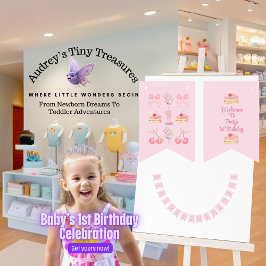 Banderines Los primeros cerdos rosados del pastel de cumpleañ