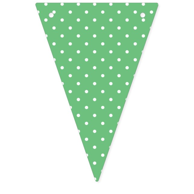 Banderines Lunares Blancos Micros - Verde Verano (Primera bandera)