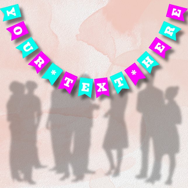 Banderines Magenta Neon y Color Sólido Turquesa | Personaliza (Subido por el creador)