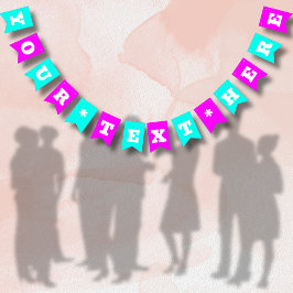 Banderines Magenta Neon y Turquesa Color Sólido | Personaliza