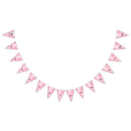 Banderines Magical blue butterfly pink glitter art