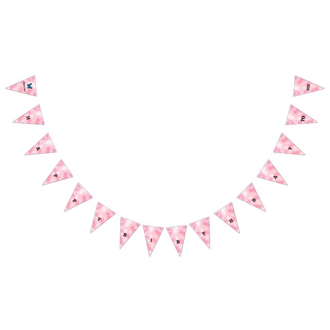 Banderines Magical blue butterfly pink glitter art (Todo)