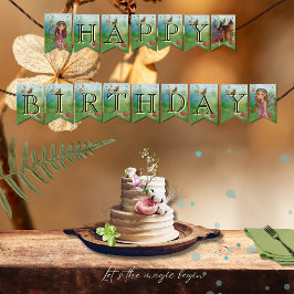 Banderines Magical Woodland Fairy First Birthday Bunting Flag