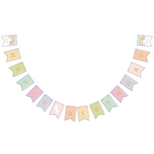 Banderines Magnífico bunting de cumpleaños arcoiris unicorn