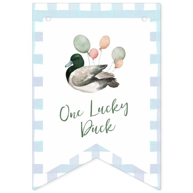 Banderines Mallard Lucky Duck Birthday (Primera bandera)