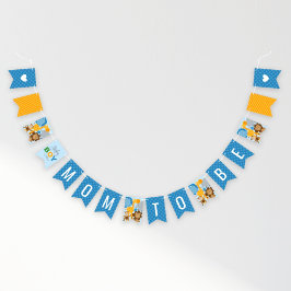 Banderines Mamá será animales de la selva azul para Boy Baby