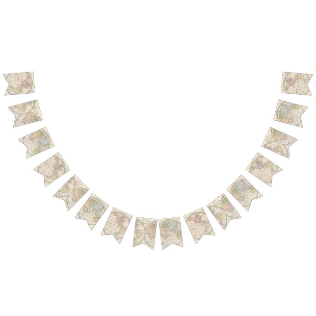 Banderines Mapa Antiguo del Mundo de 1831 Tema de Viaje (Todo)