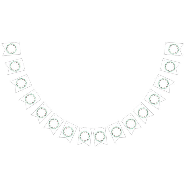 Banderines Marco redondo floral con flores rosadas (Todo)