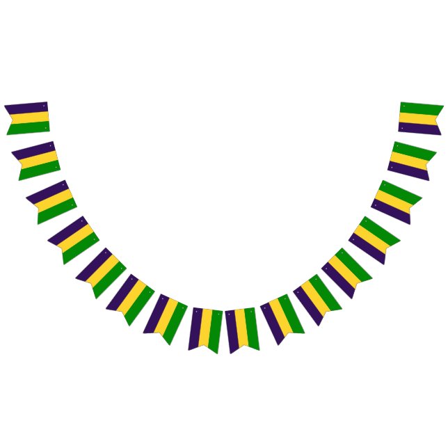 Banderines Mardi Gras Purple, Gold, Green (Todo)