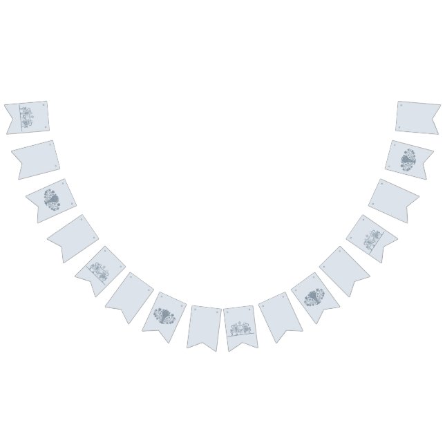 Banderines Marie Antoinette Rococo Dusty Blue Boda (Todo)