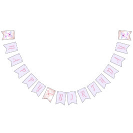 Banderines Mariposa Primer Chica de Cumpleaños Primer Púrpura