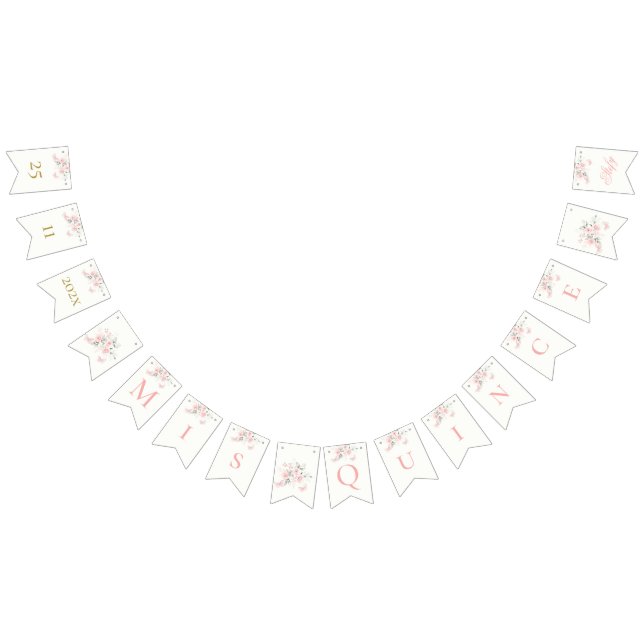 Banderines Mariposa rosa Quinceañera (Todo)