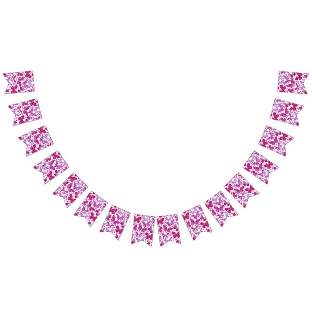 Banderines Mariposas Acuarela Magenta Rosa (Todo)