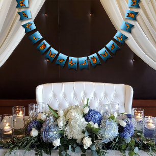 Banderines Mariposas monarcas Azul Ombre