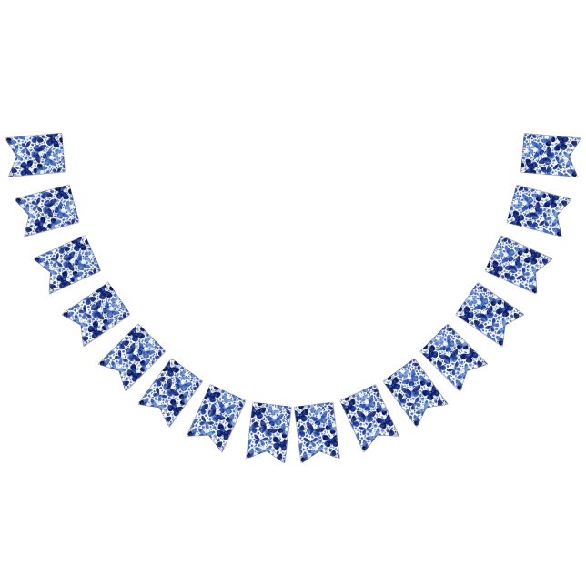 Banderines Mariposas Watercolor Indigo Azul (Todo)