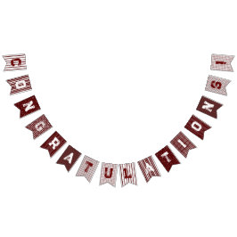 Banderines Maroon Patterned Confelicitaciones bunting banner